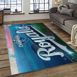 mlb kansas city royals baseball team logo rectangle area rug dark room kcr63