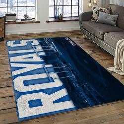 mlb kansas city royals baseball team logo rectangle area rug dark room kcr64