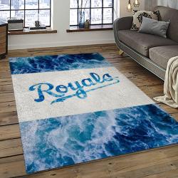 mlb kansas city royals baseball team logo rectangle area rug dark room kcr73