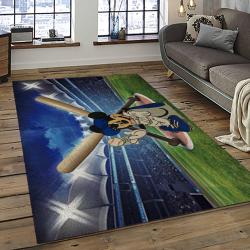 mlb kansas city royals baseball team logo rectangle area rug dark room kcr77