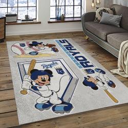 mlb kansas city royals baseball team logo rectangle area rug dark room kcr78