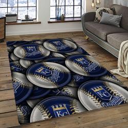mlb kansas city royals baseball team logo rectangle area rug dark room kcr81