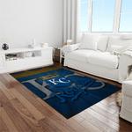 mlb kansas city royals baseball team logo rectangle area rug light room kcr14