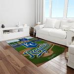 mlb kansas city royals baseball team logo rectangle area rug light room kcr38