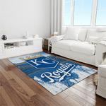 mlb kansas city royals baseball team logo rectangle area rug light room kcr57