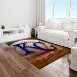 mlb kansas city royals baseball team logo rectangle area rug light room kcr69