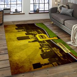 mlb pittsburgh pirates baseball team logo rectangle area rug dark room pp17