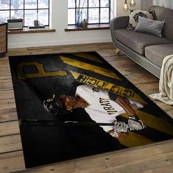 mlb pittsburgh pirates baseball team logo rectangle area rug dark room pp20