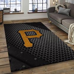 mlb pittsburgh pirates baseball team logo rectangle area rug dark room pp29
