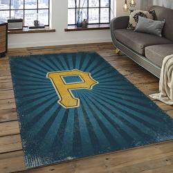 mlb pittsburgh pirates baseball team logo rectangle area rug dark room pp32