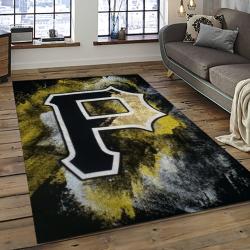 mlb pittsburgh pirates baseball team logo rectangle area rug dark room pp40
