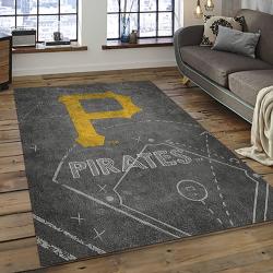 mlb pittsburgh pirates baseball team logo rectangle area rug dark room pp42