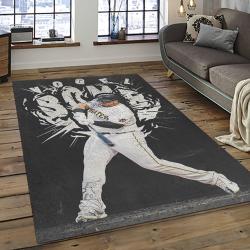 mlb pittsburgh pirates baseball team logo rectangle area rug dark room pp46