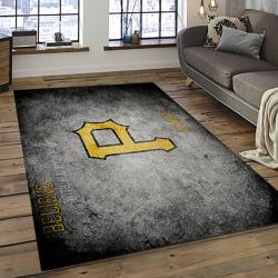 mlb pittsburgh pirates baseball team logo rectangle area rug dark room pp51