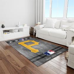 MLB Pittsburgh Pirates Baseball Team Logo Rectangle Area Rug PP03