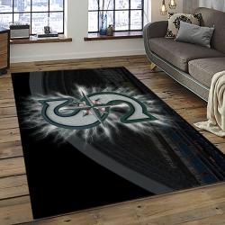 mlb seattle mariners baseball team logo rectangle area rug dark room sm19