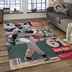 mlb seattle mariners baseball team logo rectangle area rug dark room sm43