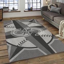 mlb seattle mariners baseball team logo rectangle area rug dark room sm69