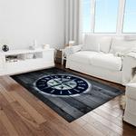 mlb seattle mariners baseball team logo rectangle area rug light room sm15