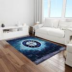 mlb seattle mariners baseball team logo rectangle area rug light room sm18