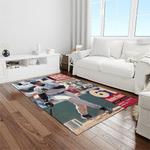 mlb seattle mariners baseball team logo rectangle area rug light room sm43