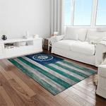 mlb seattle mariners baseball team logo rectangle area rug light room sm44