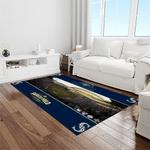mlb seattle mariners baseball team logo rectangle area rug light room sm48