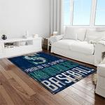 mlb seattle mariners baseball team logo rectangle area rug light room sm50