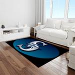 mlb seattle mariners baseball team logo rectangle area rug light room sm57