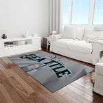mlb seattle mariners baseball team logo rectangle area rug light room sm59