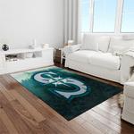 mlb seattle mariners baseball team logo rectangle area rug light room sm70
