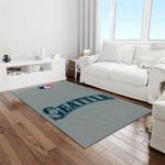 mlb seattle mariners baseball team logo rectangle area rug light room sm74