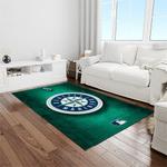 mlb seattle mariners baseball team logo rectangle area rug light room sm75