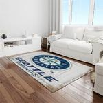 mlb seattle mariners baseball team logo rectangle area rug light room sm80