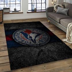 mlb toronto blue jays baseball team logo rectangle area rug dark room tbj01