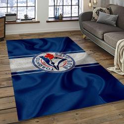 mlb toronto blue jays baseball team logo rectangle area rug dark room tbj04