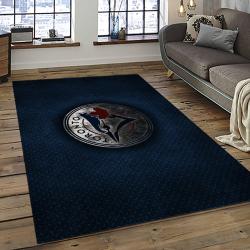 mlb toronto blue jays baseball team logo rectangle area rug dark room tbj07