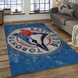 mlb toronto blue jays baseball team logo rectangle area rug dark room tbj08