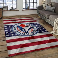 mlb toronto blue jays baseball team logo rectangle area rug dark room tbj09