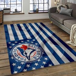 mlb toronto blue jays baseball team logo rectangle area rug dark room tbj11