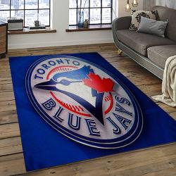 mlb toronto blue jays baseball team logo rectangle area rug dark room tbj13