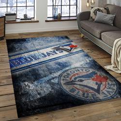 mlb toronto blue jays baseball team logo rectangle area rug dark room tbj14