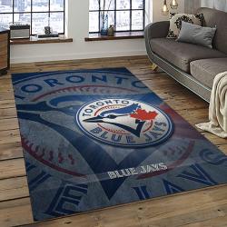 mlb toronto blue jays baseball team logo rectangle area rug dark room tbj15