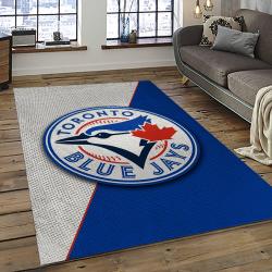 mlb toronto blue jays baseball team logo rectangle area rug dark room tbj17