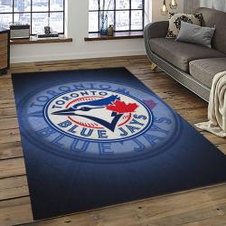 mlb toronto blue jays baseball team logo rectangle area rug dark room tbj21