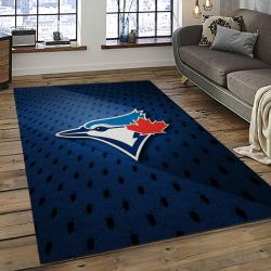 mlb toronto blue jays baseball team logo rectangle area rug dark room tbj22