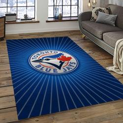 mlb toronto blue jays baseball team logo rectangle area rug dark room tbj23