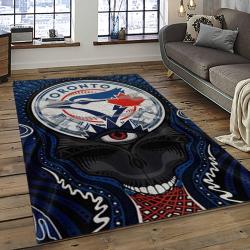 mlb toronto blue jays baseball team logo rectangle area rug dark room tbj24