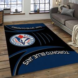 mlb toronto blue jays baseball team logo rectangle area rug dark room tbj28