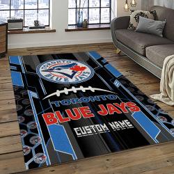 mlb toronto blue jays baseball team logo rectangle area rug dark room tbj29